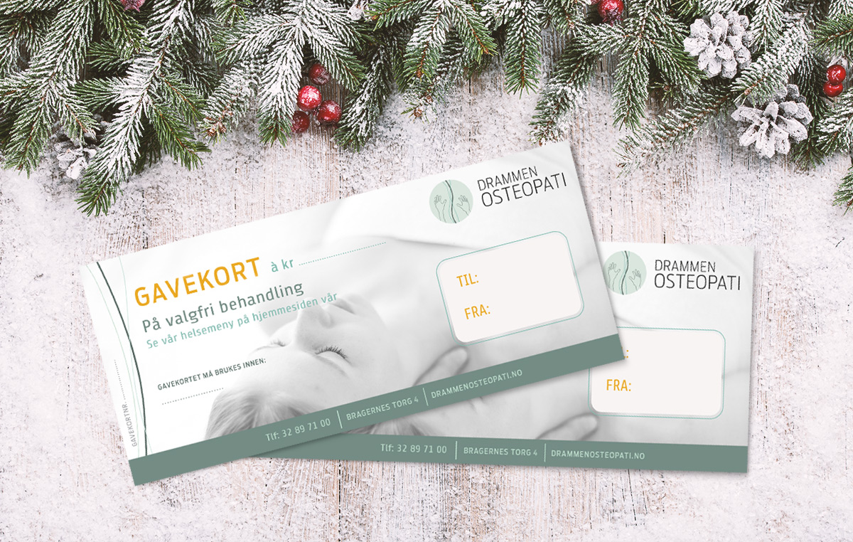 Drammen Osteopati gavekort i julepresang 2021