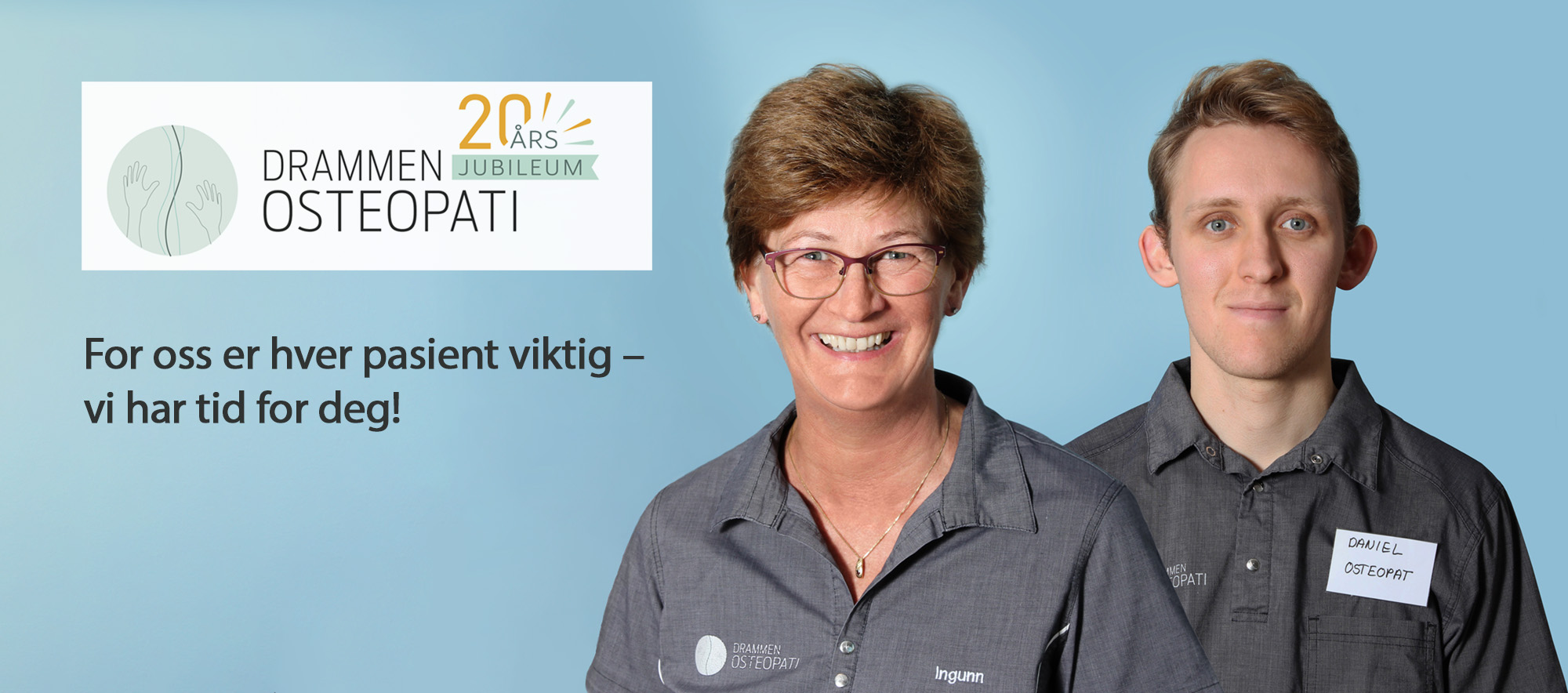 For oss er hver pasient viktig sier Ingun og Daniel ved Drammen Osteopati